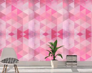 Love Pink Vector Triangles Wall Mural
