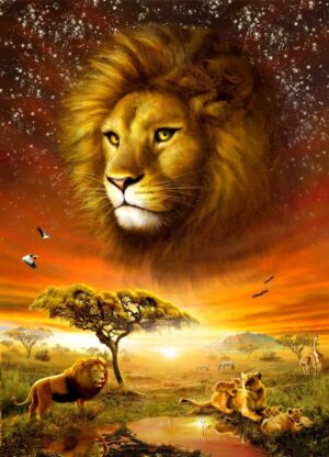 Adrian Chesterman's Lion Dawn Wall Mural