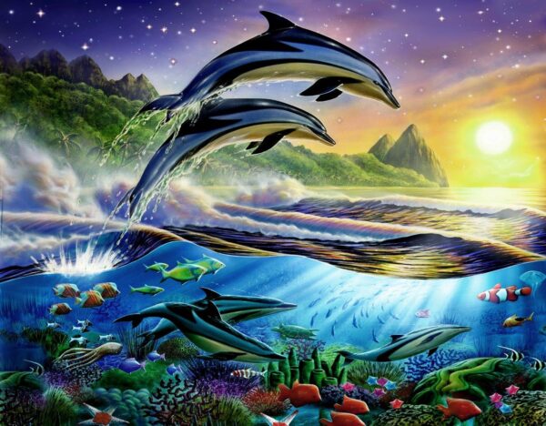 Adrian Chesterman's Atlantic Dolphins Wall Mural