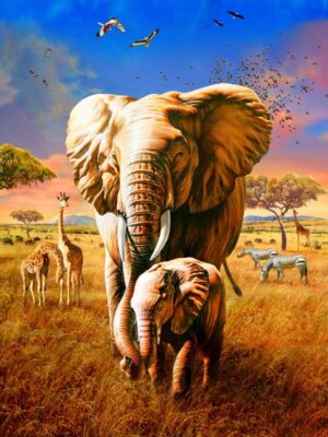 Adrian Chesterman's Mighty Elephant Wall Mural