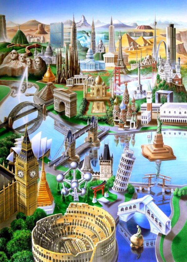 Adrian Chesterman's Landmarks of the World Wall Mural