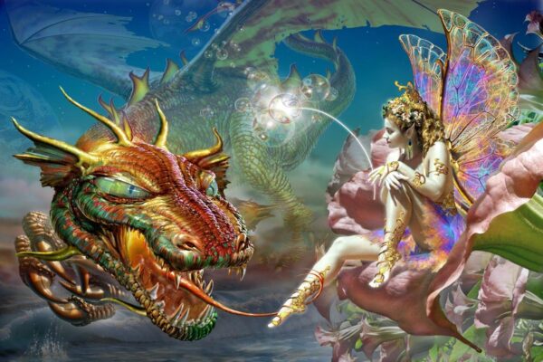 Adrian Chesterman's The Dragon and the Fairy Wall Mural