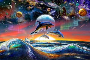 Adrian Chesterman's Universal Dolphins Wall Mural