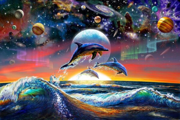 Adrian Chesterman's Universal Dolphins Wall Mural