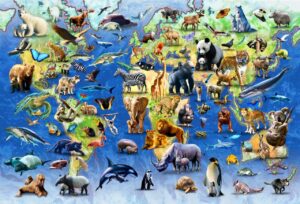 Adrian Chesterman's 100 Endangered Species Wall Mural