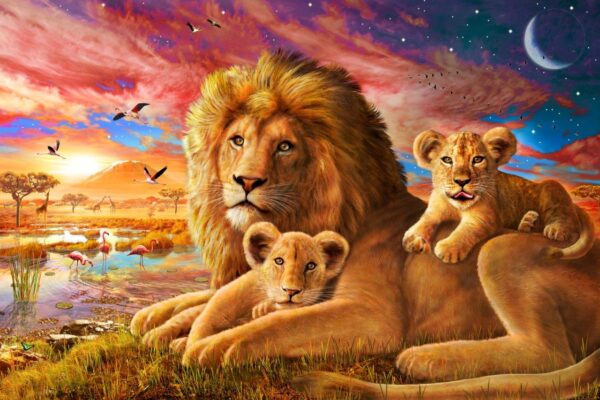 Adrian Chesterman's Lion Sunrise Wall Mural