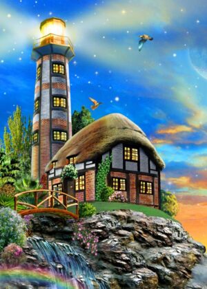 Adrian Chesterman's Twilight Lighthouse Wall Mural