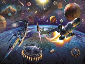 Adrian Chesterman's Outer Space Wall Mural