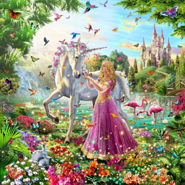 Adrian Chesterman's Princess and the Unicorn Wall Mural