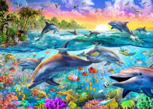 Adrian Chesterman's Tropical Dolphins Wall Mural