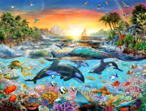 Adrian Chesterman's Orca Paradise Wall Mural