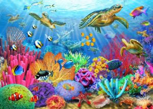 Adrian Chesterman's Turtle Coral Reef Wall Mural