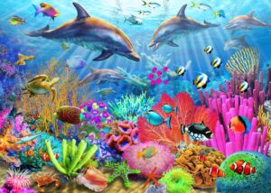 Adrian Chesterman's Dolphin Coral Reef Wall Mural