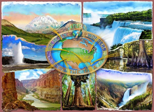 Adrian Chesterman's Seven Natural Wonders of the USA Wall Mural