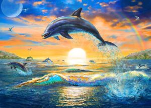 Adrian Chesterman's Dolphin Sunrise Wall Mural