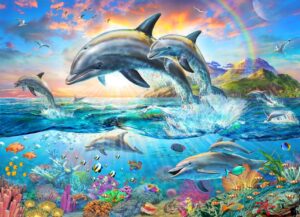 Adrian Chesterman's Dolphin Family Wall Mural