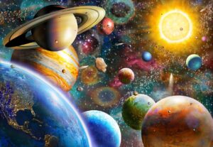 Adrian Chesterman's Planets in Space Wall Mural