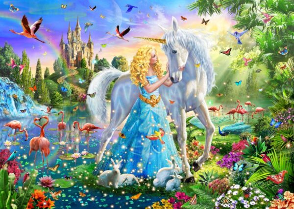 Adrian Chesterman's The Princess, Unicorn and Castle Wall Mural