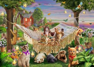 Adrian Chesterman's Kittens Puppies and Butterflies Wall Mural