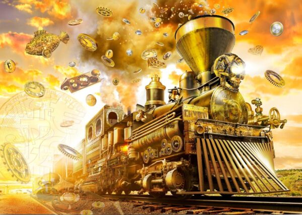 Adrian Chesterman's Steam Punk Train Wall Mural