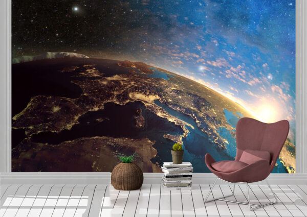 3D Earth in the Morning Wall Mural