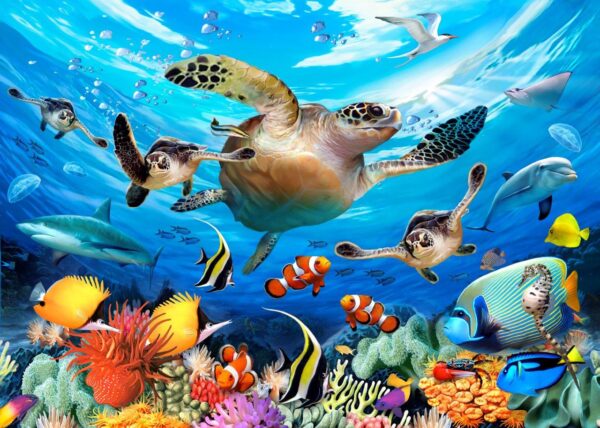 Howard Robinson's The Journey of the Sea Turtles Wall Mural