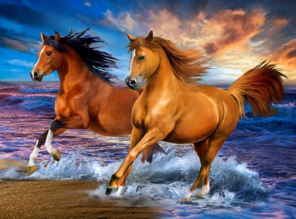 Howard Robinson's Horses in the Surf Wall Mural