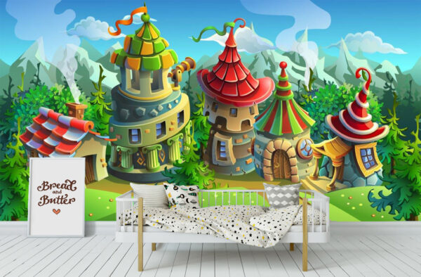 A Fairyland Bright Houses Wall Mural