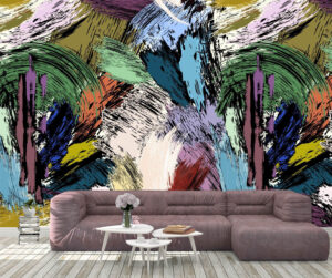 Abstract Paint Strokes Wall Mural