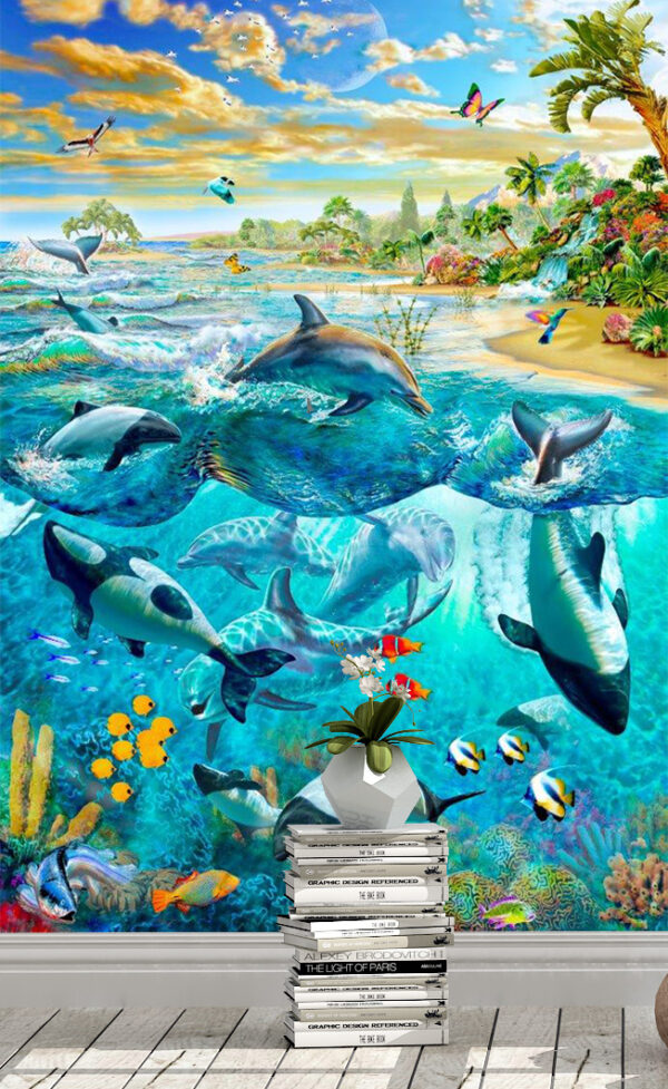Adrian Chesterman's Dolphin Beach Wall Mural - Image 2