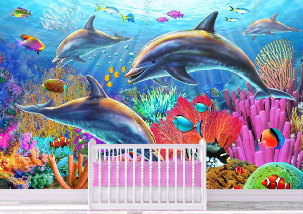 Adrian Chesterman's Dolphin Fun Wall Mural - Image 2