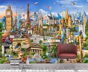 World Tour, Effie tower, Wallpaper, Wall mural