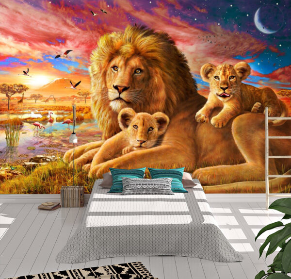 Adrian Chesterman's Lion Sunrise Wall Mural - Image 2