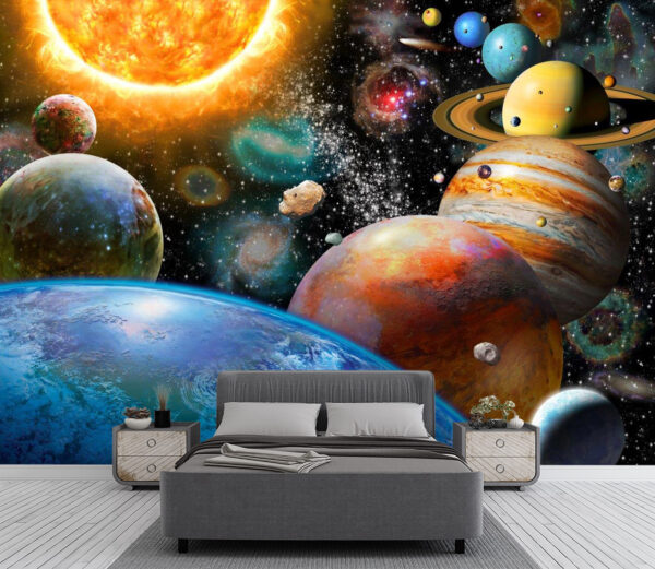 Adrian Chesterman's Cute Planets and Their Moons Wall Mural - Image 2