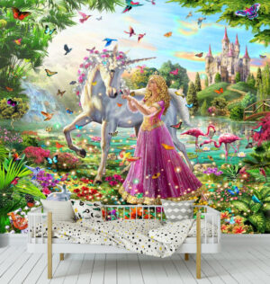 Adrian Chesterman's Princess and the Unicorn Wall Mural