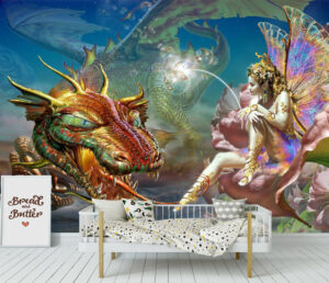 Adrian Chesterman's The Dragon and the Fairy Wall Mural