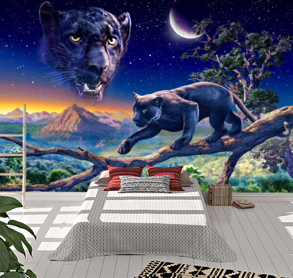 Adrian Chesterman's Twilight Panther Wall Mural - Image 2