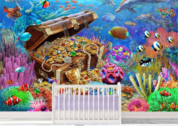 Adrian Chesterman's Undersea Treasure Wall Mural - Image 2