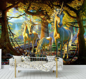 Adrian Chesterman's Unicorn Forest Wall Mural