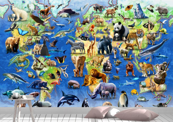 Adrian Chesterman's 100 Endangered Species Wall Mural - Image 2