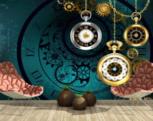 Antique, Pocket watch, Gold, Wallmural