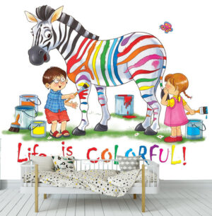 At the Zoo Funny Zebra Wall Mural