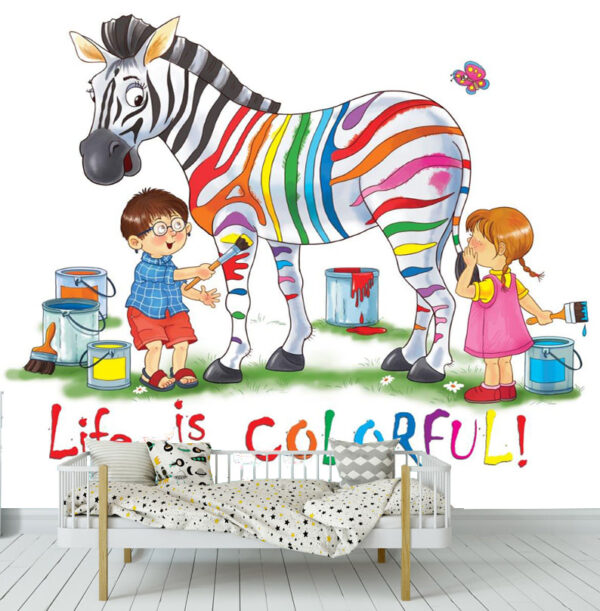 At the Zoo Funny Zebra Wall Mural