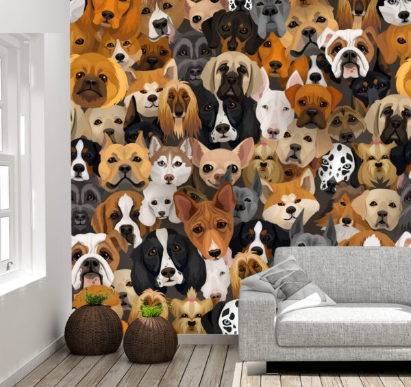 Attractive Breeds of Dogs Wall Mural