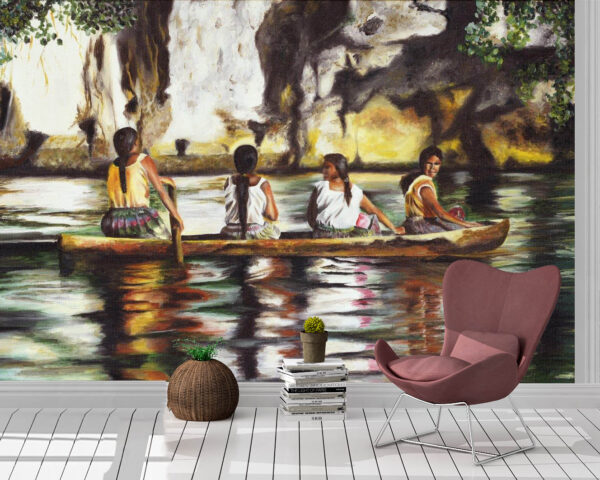 Beautiful Girls on Amazon River Wall Mural