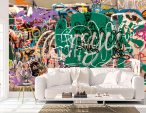 Beautiful Tagged Spay Paint Graffiti Art Wall Mural