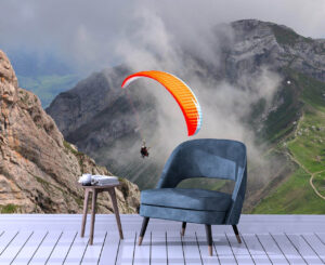 Beautiful Paragliding at Mount Pilatus Wall Mural