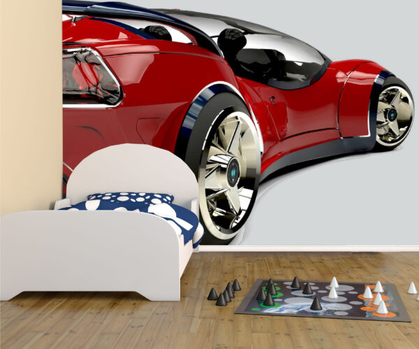 Beautiful Red Futuristic Car Wall Mural