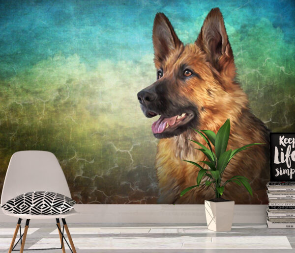 Brave German Shepherd Wall Mural