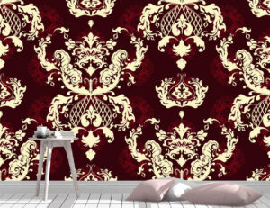 Bright Baroque Damask Patterns Wall Mural